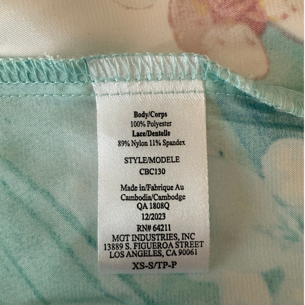 In Bloom By Jonquil NWT | Aqua blue Casablanca Floral Satin Wrap Robe | size XS - Picture 4 of 6
